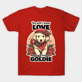 Golden Retriever Valentine's day. T-Shirt